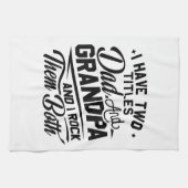 Leuke Leuke Retro Typografie Papa Opa Gift Theedoek (Horizontaal)