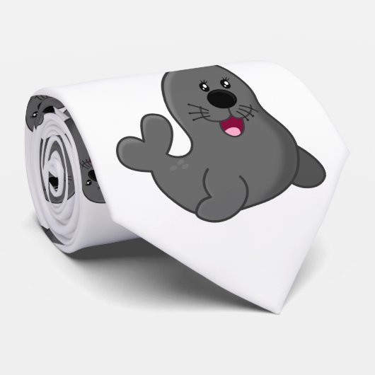 Leuke leuke speelse zeehonden stropdas (Opgerold)