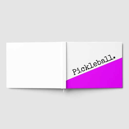 Leuke levendige roze schuine wig retro pickleball  gastenboek (Volledig)