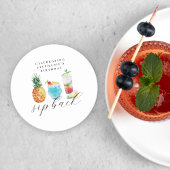 Leuke levendige sip back cocktails verjaardagsfees ronde kartonnen onderzetter