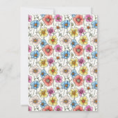 Leuke levendige wilde bloemen patroon bruiloft uit kaart (Achterkant)