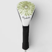 Leuke lichtgele daisy bloem aangepaste naam dames golfheadcover (Voorkant)