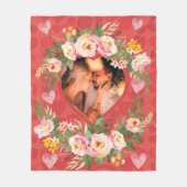 Leuke liefde paar familie hart foto fleece deken (Voorkant)