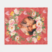 Leuke liefde paar familie hart foto fleece deken (Voorkant (Horizontaal))