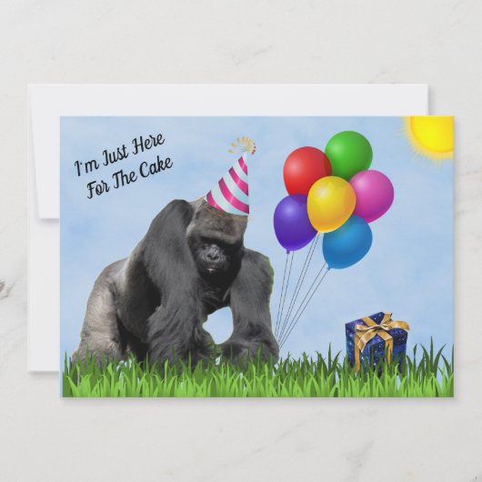 Leuke liefdevolle Gorilla Verjaardag Flat Kaart (Voorkant)