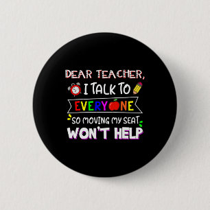 Leuke lieve juf ik praat met iedereen verplaatsen  ronde button 5,7 cm