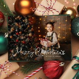 Leuke lieve Kerstmis speelse script foto Feestdagenkaart