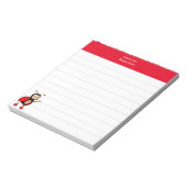 Leuke lieveheersbeestje en rode koptekst bekleed notitieblok (Gedraaid)