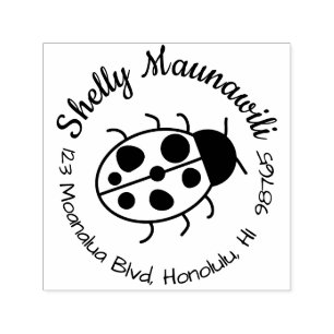 Leuke lieveheersbeestje retour adres stempel ronde