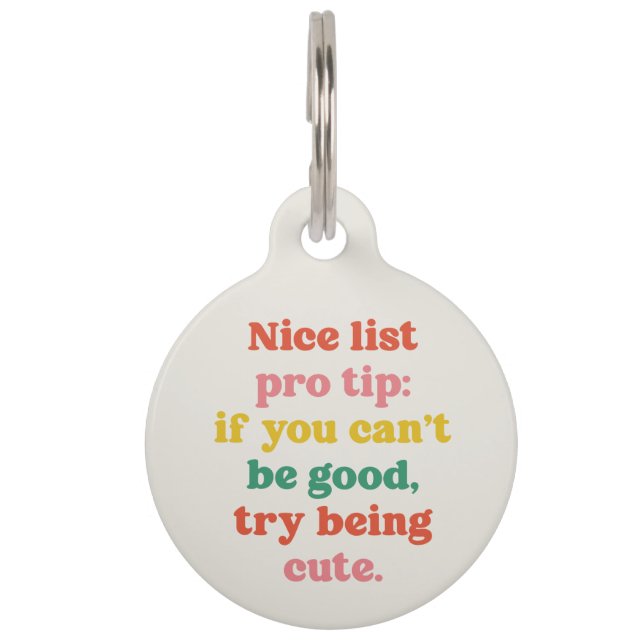 Leuke lijst schattig grappig kleurrijke Kerstmis Huisdierpenning (Voorkant)