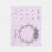 Leuke Lila bloemenkrans Baby Milestone Fleece Deken (Voorkant)