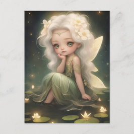 Leuke Lilypad Fairy - Whimsical Art Briefkaart