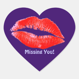 Leuke lippenstift kusjes Miss You Romantische LIP Hart Sticker