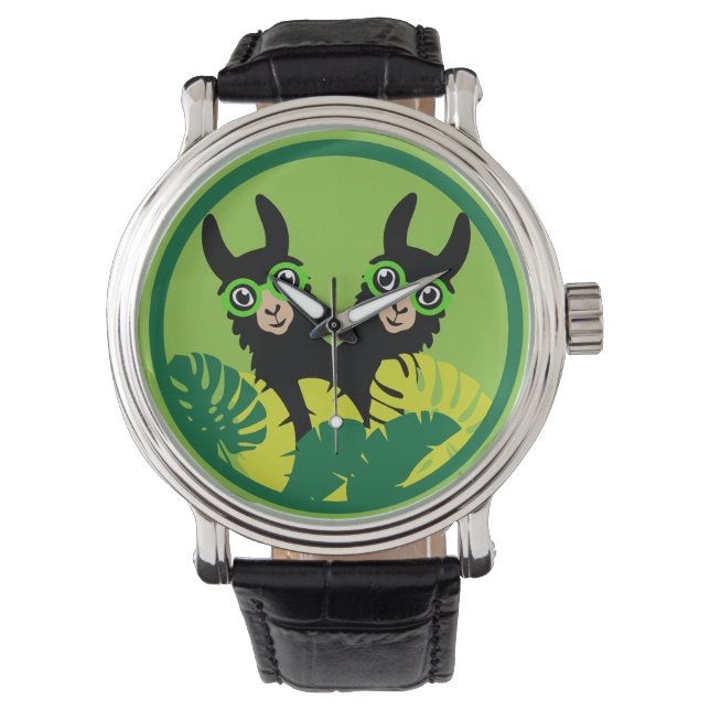 Leuke Llama Alpaca Beste Vrienden Horloge (Voorkant)