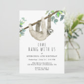 Leuke luiaard | Come Hang | Grappig Kids verjaarda Kaart (Staand voorkant)