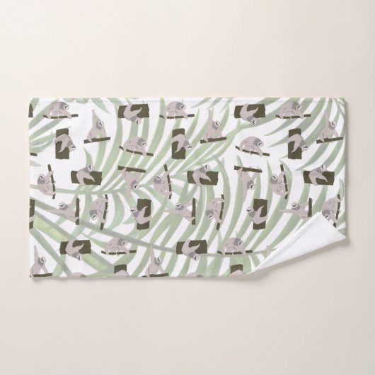 Leuke luiaard dierlijk patroon in wild bos bad handdoek (Handdoek)