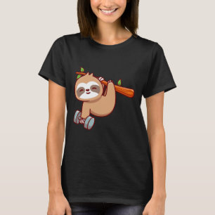 Leuke luiaard Holding Dumbbell T-shirt