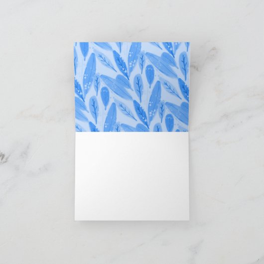 Leuke luiaard in blauw en wit partijpet bedankkaart (Binnen)