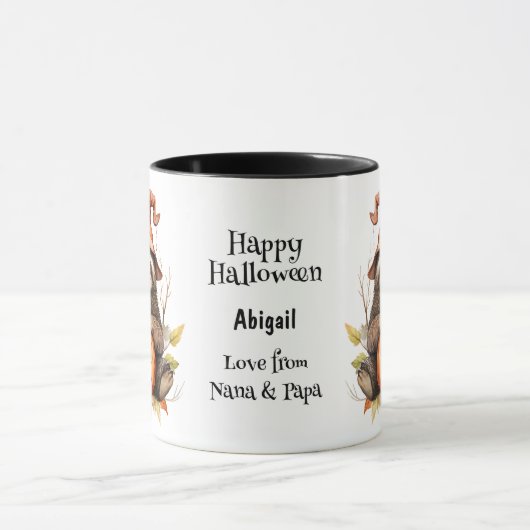 Leuke luiaard Jack o' lantaarn Kinder Halloween Mok (Midden)