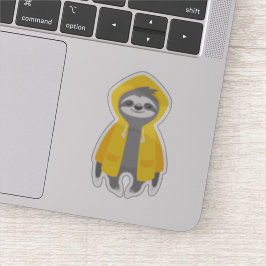 Leuke luiaard met een regenjas sticker