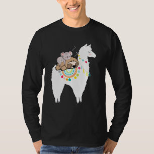 Leuke luiaard slapen op Llama Koala Mannen Vrouwen T-shirt