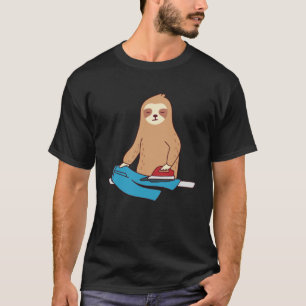 Leuke luiaard strijken knaagdier luie vermoeide tr t-shirt