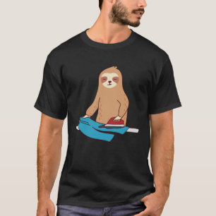 Leuke luiaard strijken knaagdier luie vermoeide tr t-shirt