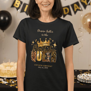 Leuke Luipaard Verjaardag Koningin Vijftig Verjaar T-shirt