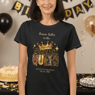Leuke Luipaard Verjaardag Koningin Zestig Verjaard T-shirt