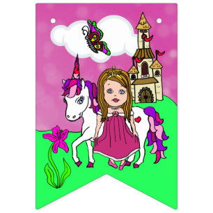 Leuke Magenta Fee Meisjes Verjaardagsfeest Banner