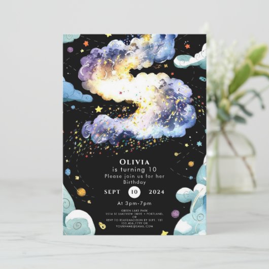 Leuke Magische Ruimte Verjaardag Kaart (Staand voorkant)