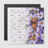 Leuke magnetische kalender 2024 op de koelkast (Voorkant / Achterkant)