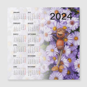 Leuke magnetische kalender 2024 op de koelkast