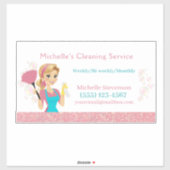 Leuke Maid House Roze Glitter Schoonmaak Service Sticker (Vel)