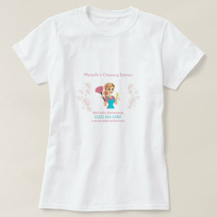 Leuke Maid House Roze Glitter Schoonmaak Service T-shirt