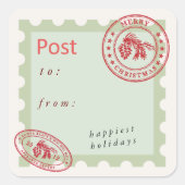 Leuke  Mail Vakantie Vierkante Sticker (Voorkant)