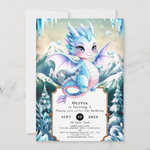 Leuke Majestic Ice Dragon Verjaardag Kaart
