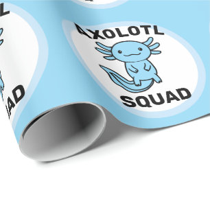 Leuke malle Axolotl-club aangepaste bewerkbare bla Cadeaupapier