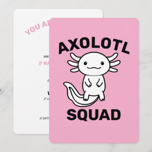 Leuke malle Axolotl-club aangepaste bewerkbare roz Kaart