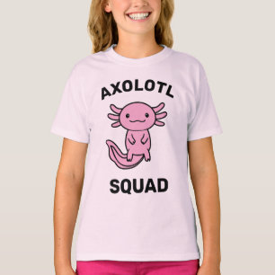 Leuke malle Axolotl-club aangepaste bewerkbare roz T-shirt