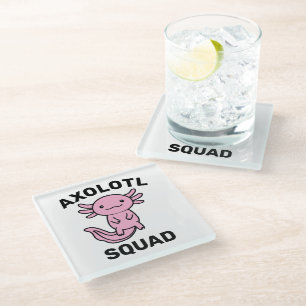 Leuke malle Axolotl Squad aanpasbare roze Glazen Onderzetter