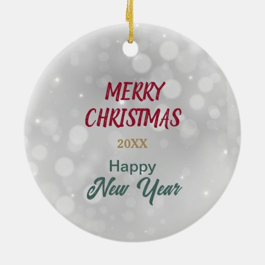 Leuke Maltese hond verpakt in kerstverlichting Keramisch Ornament (Achterkant)