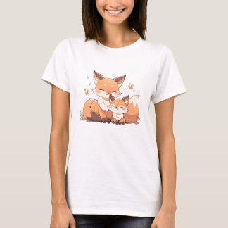 Leuke mama en baby fox t-shirt