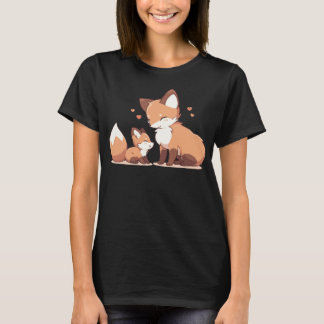 Leuke mama en baby fox t-shirt