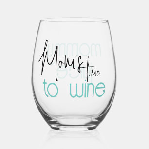 Leuke mama sap mama's tijd om wijn wijnglas zonder voet