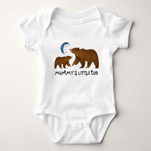 Leuke mama's kleine welp Baby Bodysuit (Voorkant)