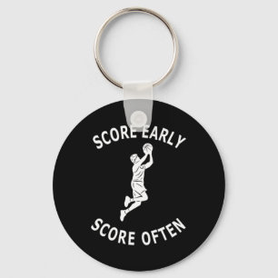 Leuke mannen basketballer gezegde score vroege sco sleutelhanger