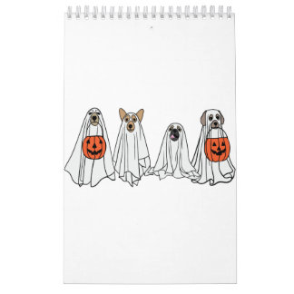 Leuke mannen vrouwen Halloween hondenspookhond pom Kalender
