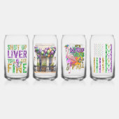 Leuke Mardi Gras Design bedrukte blik Glass Set Blikvorm Glas (Voorkant)