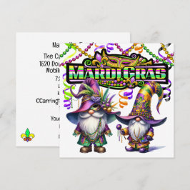 Leuke Mardi Gras Masquerade Party Uitnodiging